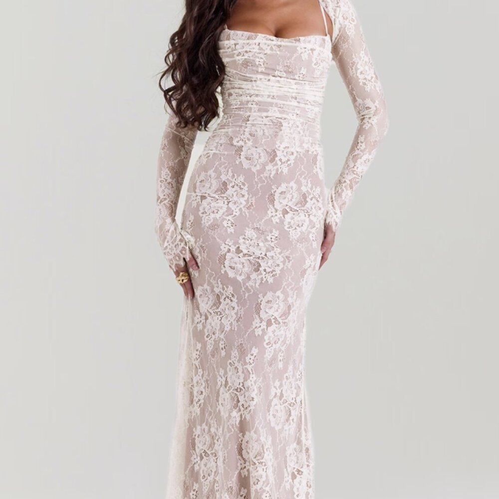 House of CB Blush Pink Lace Maxi Dress